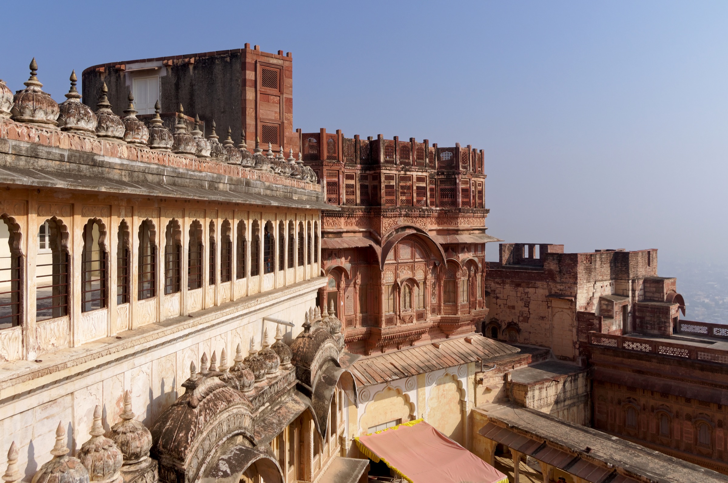 Mehrangarh Fort courtyards overlooking Jodhpur